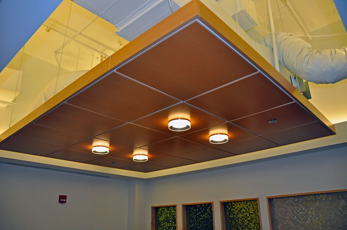 Woodworks Vector ceiling systems, Armstrong Soundscape Clouds