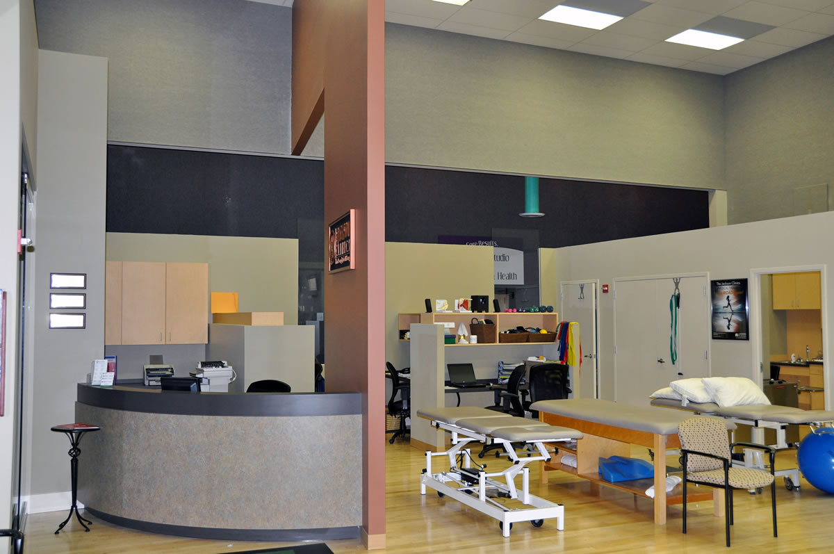 A fast-track design/build interior build-out of a new high-end physical therapy office, including custom millwork, new wall/floor finishes and coordination with the health club.