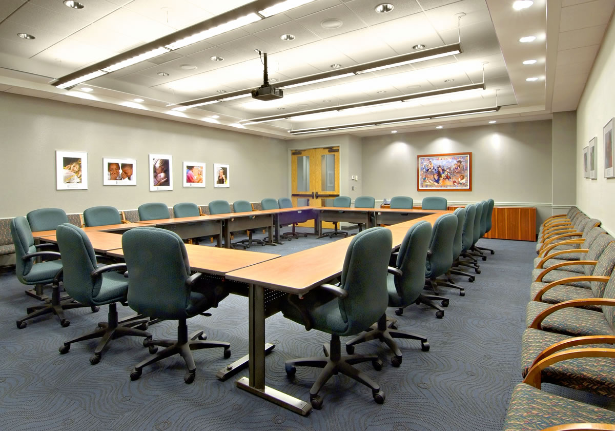 Renovated training room/conference room by Cypress Contracting