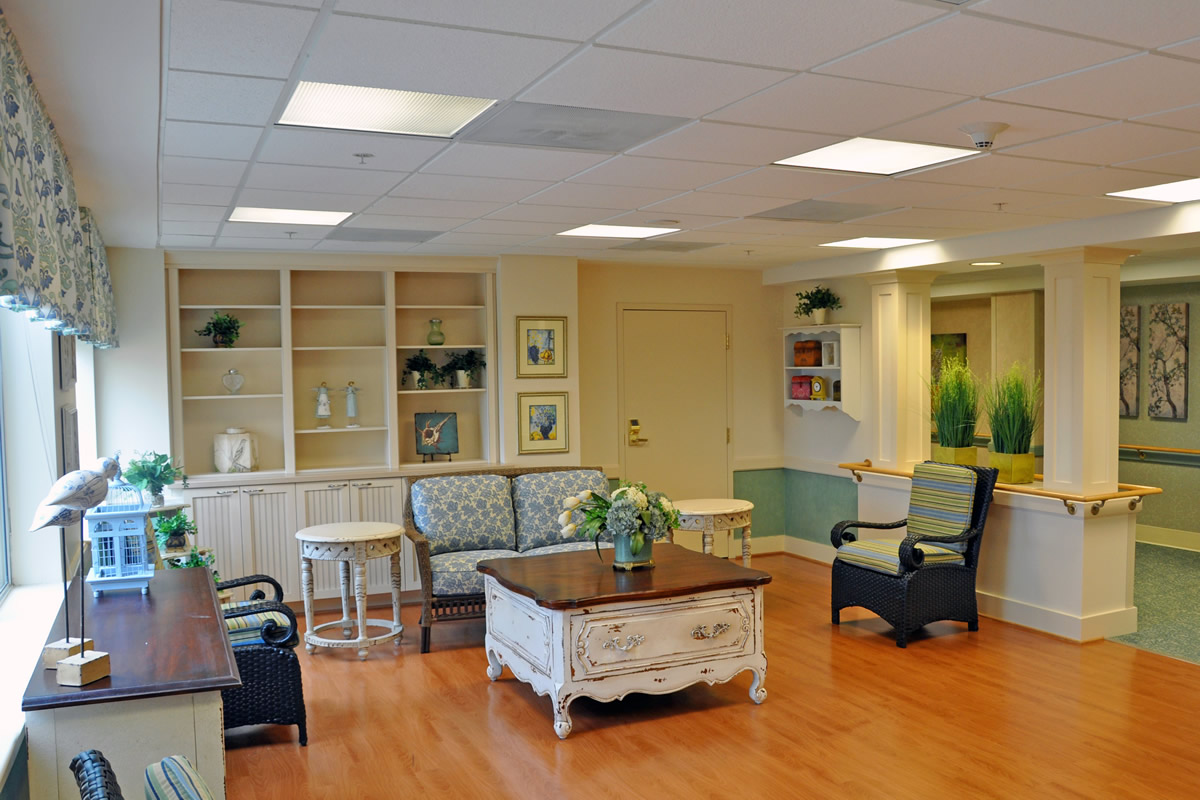 Public spaces at Riderwood living facility were renovated by Cypress Contracting