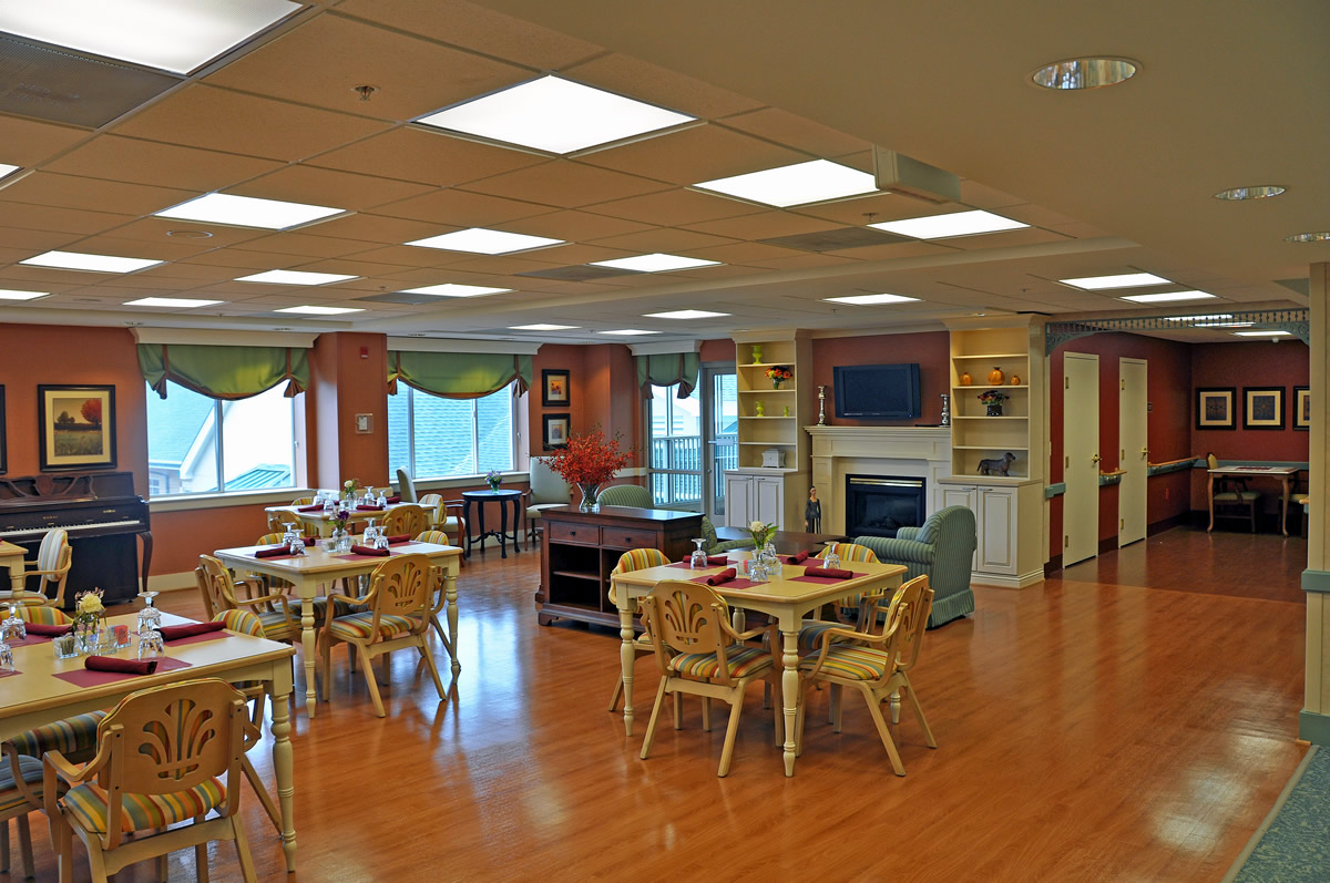 Public dining room renovations at Riderwood living facility