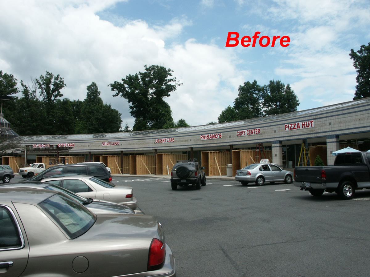 Before shopping center reovation by Cypress Contracting